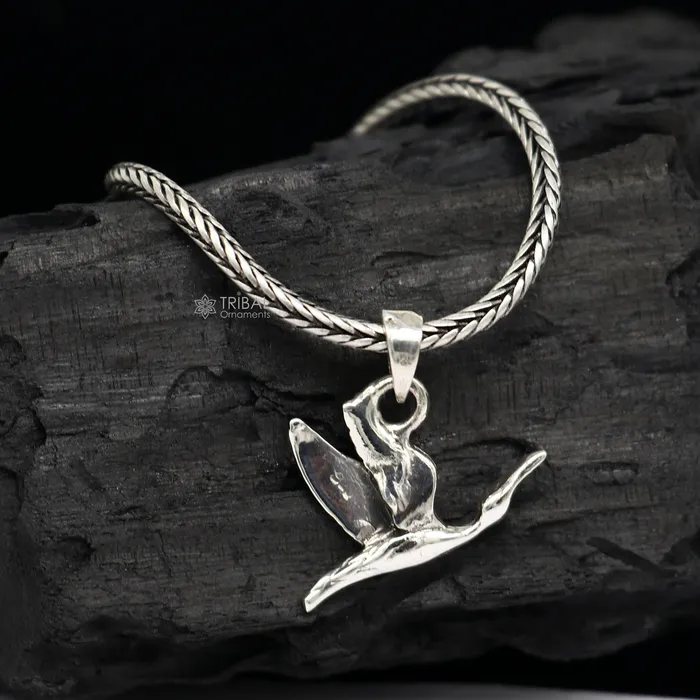 925 sterling silver unique design Hummingbird pendant wheat chain necklace locket best gifting jewelry Nsp715 TRIBAL ORNAMENTS Necklaces