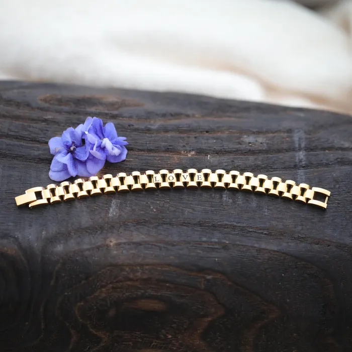 Bracelets Jewelvers 18K GoldFilled Custom Watchband Bracelet Personalized Bracelet for Women Bracelets Jewelvers 18K GoldFilled Custom Watchband Bracelet Personalized Bracelet for Women