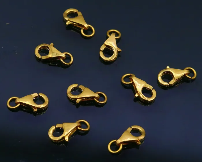 Bracelets TRIBAL ORNAMENTS 22kt yellow gold handmade excellent dolphin fish lock clasps closure for chain or bracelet for making jewelry Bracelets TRIBAL ORNAMENTS 22kt yellow gold handmade excellent dolphin fish lock clasps closure for chain or bracelet for making jewelry