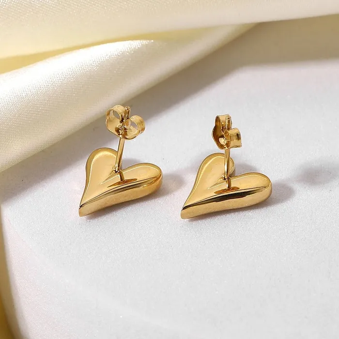 Earrings Jewelvers 14K GoldFilled Heart Stud Earrings Earrings Jewelvers 14K GoldFilled Heart Stud Earrings