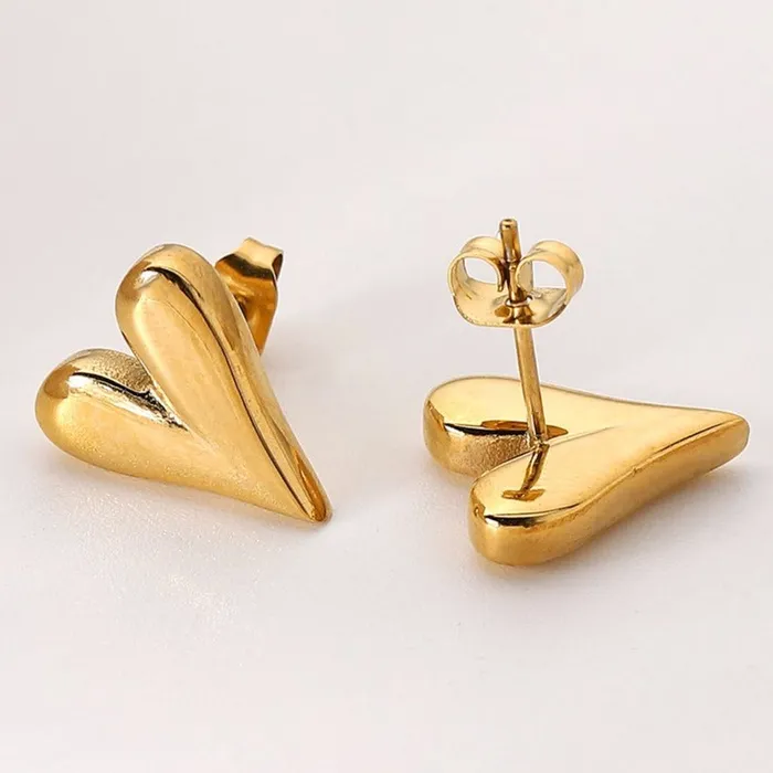 Earrings Jewelvers 14K GoldFilled Heart Stud Earrings Earrings Jewelvers 14K GoldFilled Heart Stud Earrings