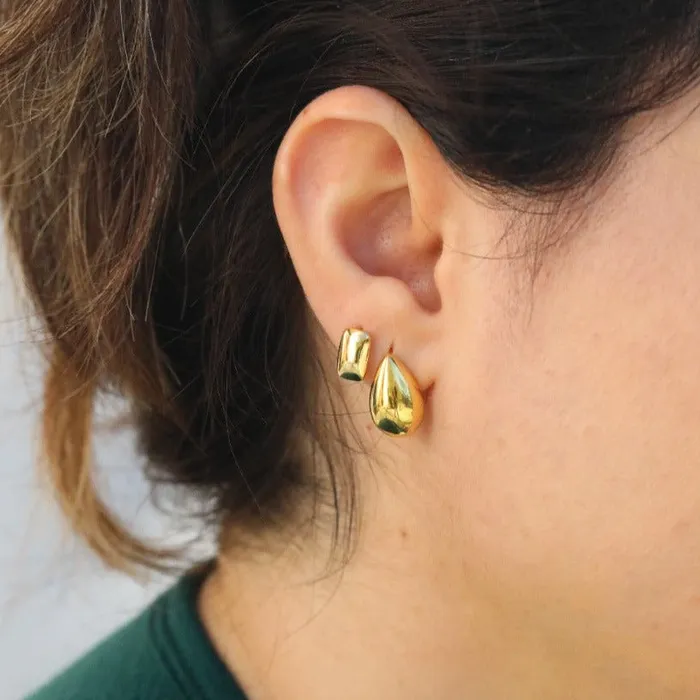 Earrings Jewelvers 925 Sterling Silver and 18K GoldFilled Water Drop Stud Earrings Earrings Jewelvers 925 Sterling Silver and 18K GoldFilled Water Drop Stud Earrings