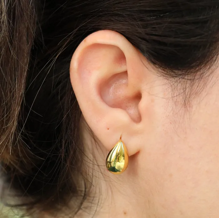 Earrings Jewelvers 925 Sterling Silver and 18K GoldFilled Water Drop Stud Earrings Earrings Jewelvers 925 Sterling Silver and 18K GoldFilled Water Drop Stud Earrings