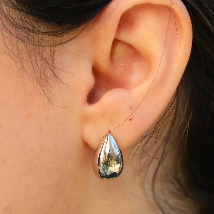 Earrings Jewelvers 925 Sterling Silver and 18K GoldFilled Water Drop Stud Earrings Earrings Jewelvers 925 Sterling Silver and 18K GoldFilled Water Drop Stud Earrings