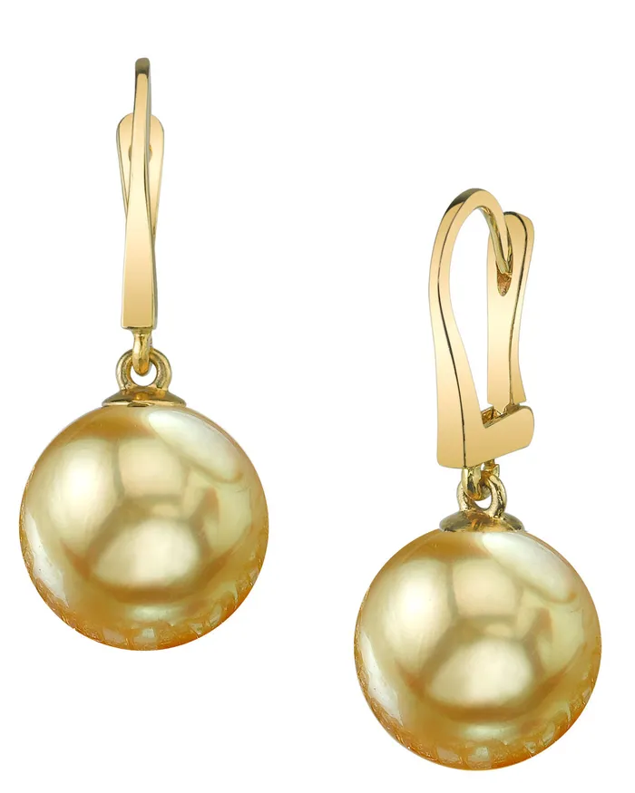 Earrings spt Golden South Sea Pearl Classic Dangle Earrings