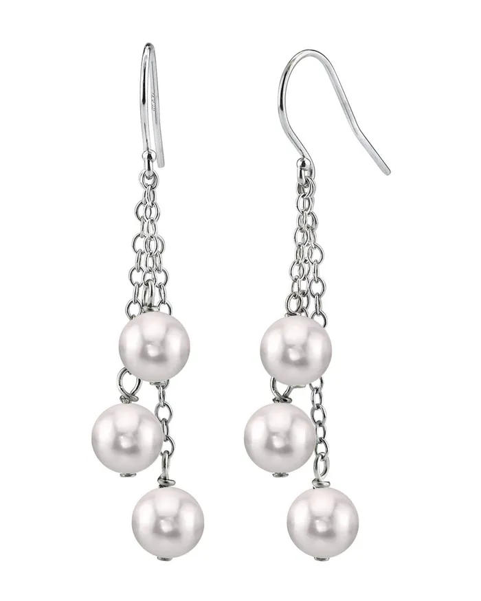 Earrings spt White Akoya Pearl Cluster Earrings