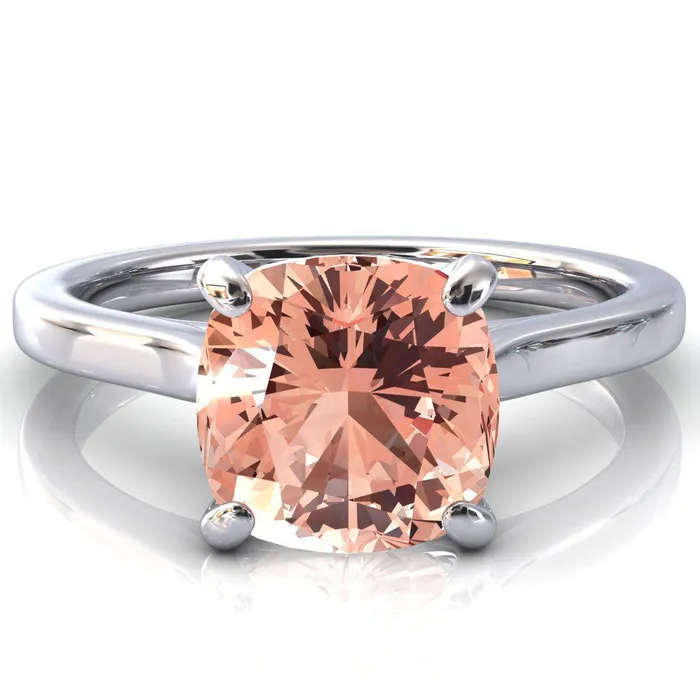 Fire Brilliance Rings Darci Cushion Champagne Sapphire 4 Prong Cathedral Solitaire Engagement Ring Fire Brilliance Rings Darci Cushion Champagne Sapphire 4 Prong Cathedral Solitaire Engagement Ring