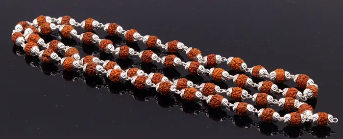 Handmade silver caps natural rudraksha bead chain necklace fabulous unisex silver jewelry awesome design TRIBAL ORNAMENTS Necklaces Handmade silver caps natural rudraksha bead chain necklace fabulous unisex silver jewelry awesome design TRIBAL ORNAMENTS Necklaces