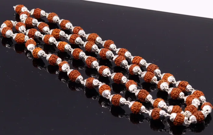 Handmade silver caps natural rudraksha bead chain necklace fabulous unisex silver jewelry awesome design TRIBAL ORNAMENTS Necklaces Handmade silver caps natural rudraksha bead chain necklace fabulous unisex silver jewelry awesome design TRIBAL ORNAMENTS Necklaces