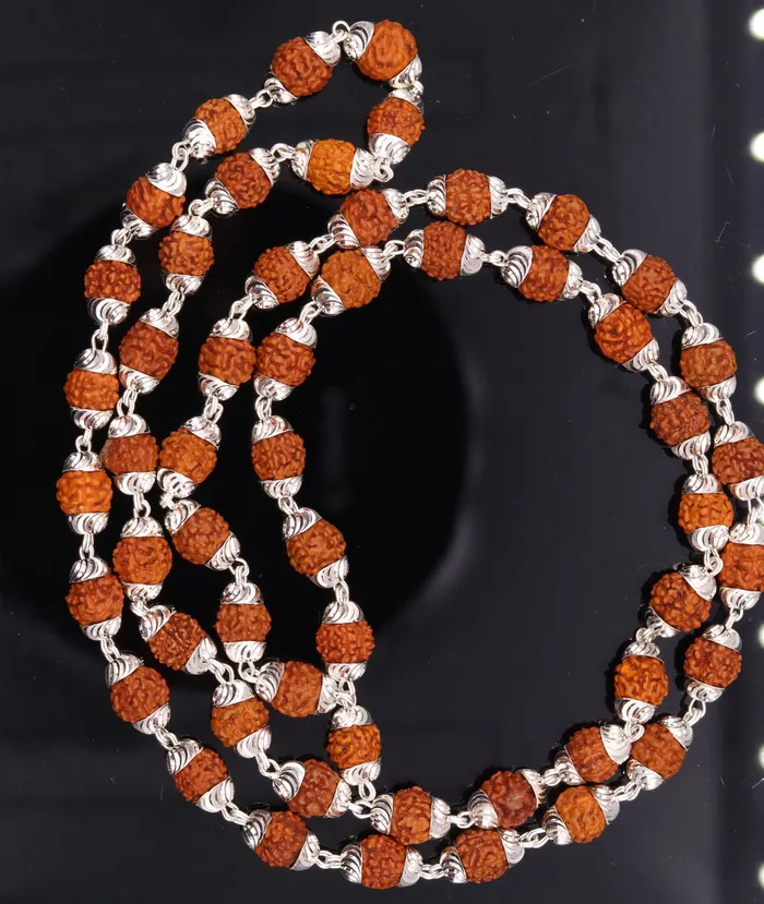 Handmade silver caps natural rudraksha bead chain necklace fabulous unisex silver jewelry awesome design TRIBAL ORNAMENTS Necklaces Handmade silver caps natural rudraksha bead chain necklace fabulous unisex silver jewelry awesome design TRIBAL ORNAMENTS Necklaces
