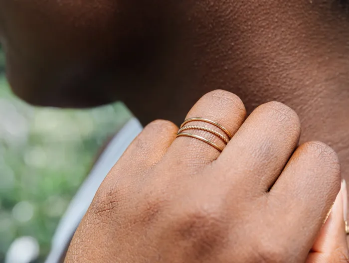 Hey June Rings Ring Stack Plain Braided Plain