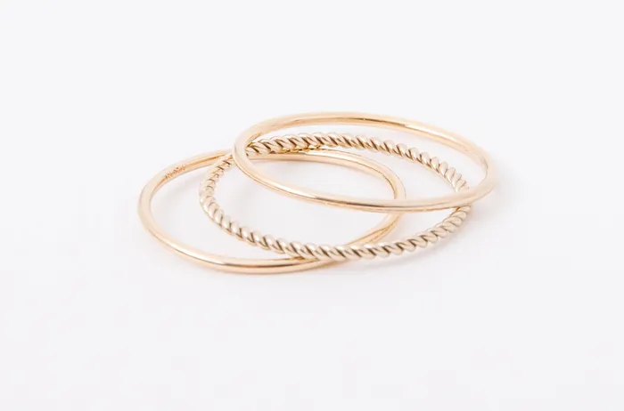 Hey June Rings Ring Stack Plain Braided Plain