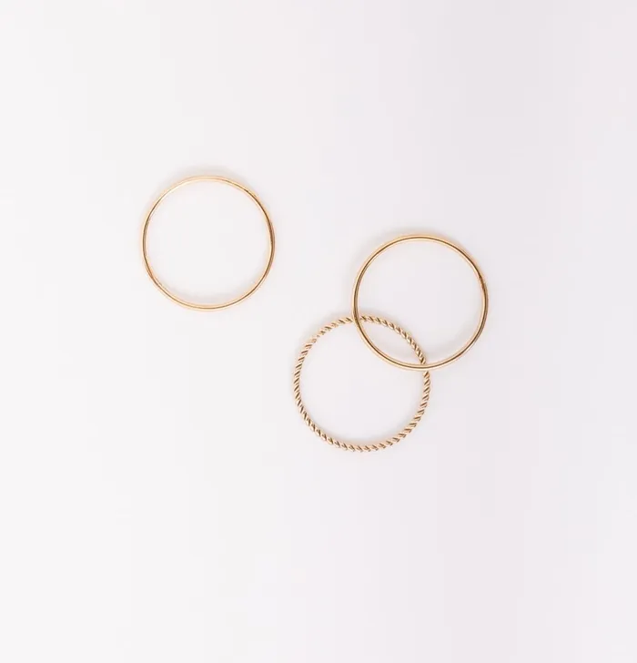 Hey June Rings Ring Stack Plain Braided Plain