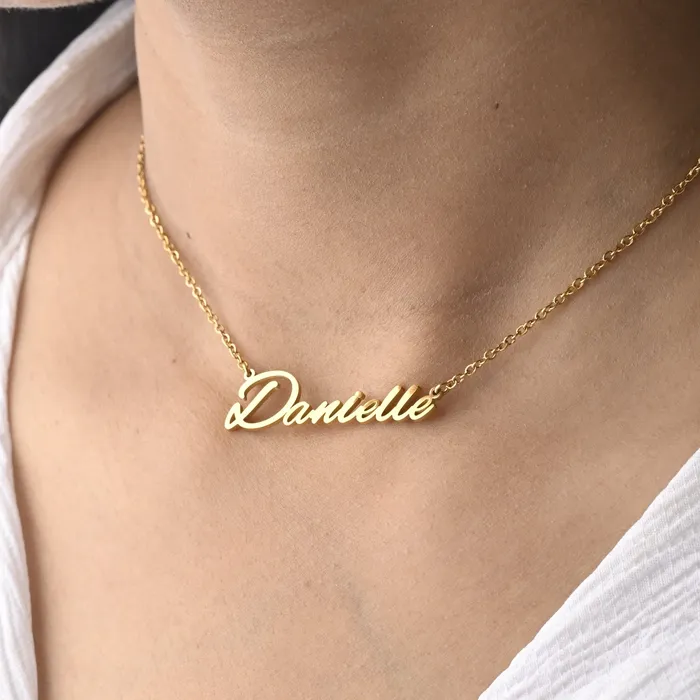 Jewelvers Necklaces 18K GoldFilled Custom Name Necklace Personalized Necklace Script Necklace