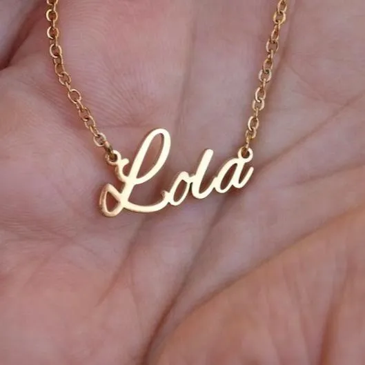 Jewelvers Necklaces 18K GoldFilled Custom Name Necklace Personalized Necklace Script Necklace