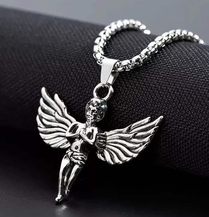 Necklaces alice AZ47 Silver Cupid Pendant Necklace with FREE EARRINGS