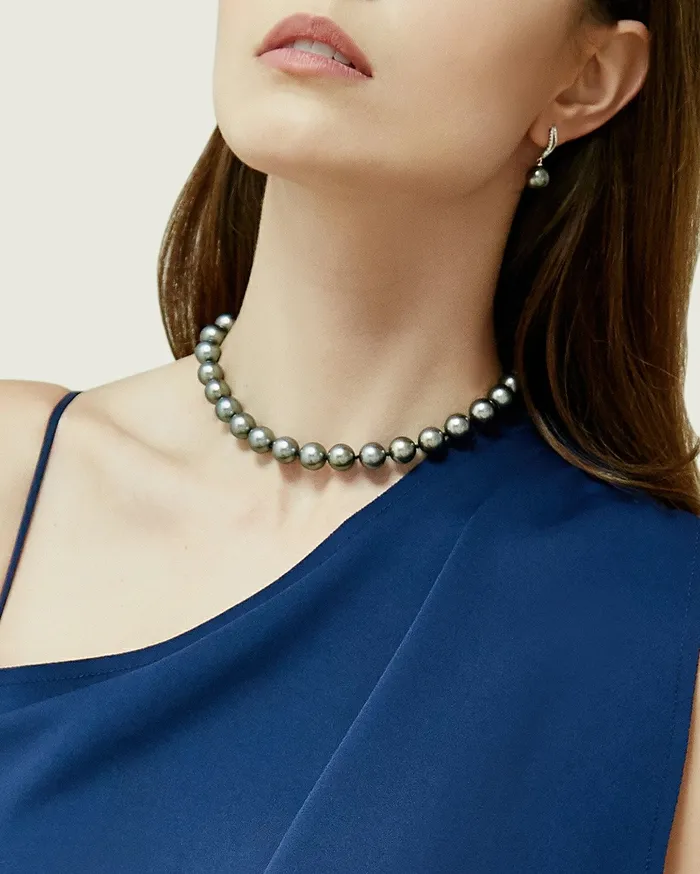 Necklaces spt 1113mm Silver Tahitian South Sea Pearl Necklace AAAA Quality