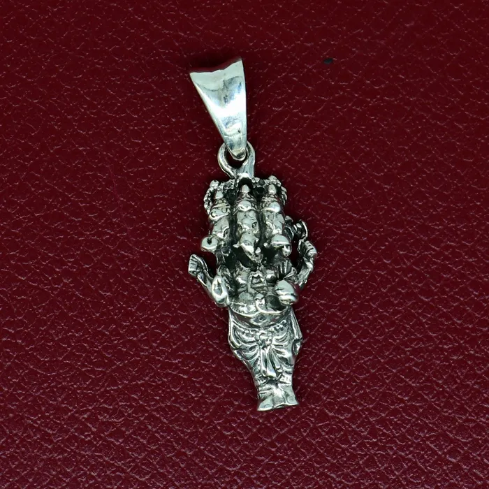 Necklaces TRIBAL ORNAMENTS 925 sterling silver handmade Hindu idol divine Standing Ganesha best unisex gifting blessing pendant stylish tribal jewelry India ssp550