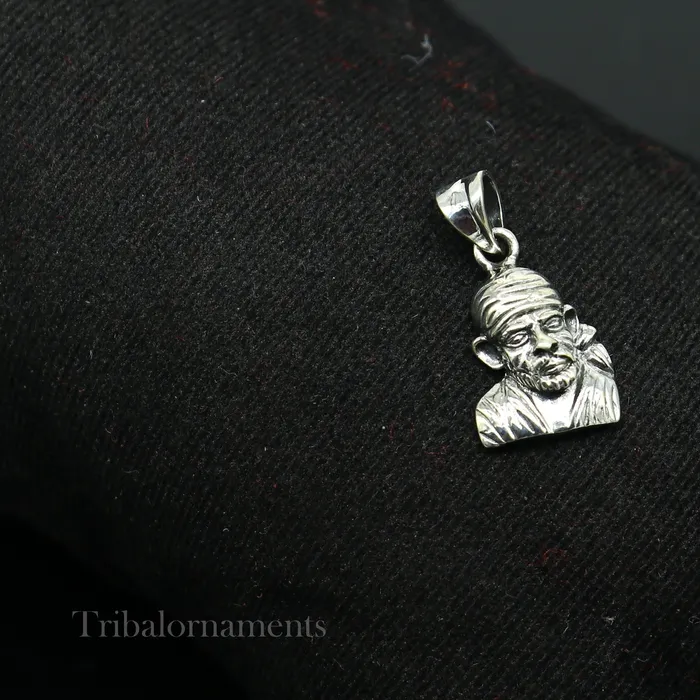 Necklaces TRIBAL ORNAMENTS 925 sterling silver handmade Indian deity divine Sai Baba pendant stylish unisex pendant locket personalized jewelry tribal jewelry ssp868