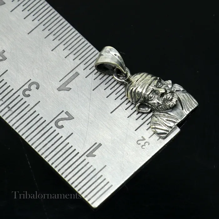 Necklaces TRIBAL ORNAMENTS 925 sterling silver handmade Indian deity divine Sai Baba pendant stylish unisex pendant locket personalized jewelry tribal jewelry ssp868