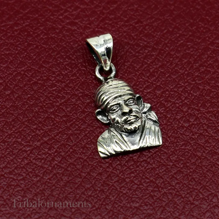 Necklaces TRIBAL ORNAMENTS 925 sterling silver handmade Indian deity divine Sai Baba pendant stylish unisex pendant locket personalized jewelry tribal jewelry ssp868