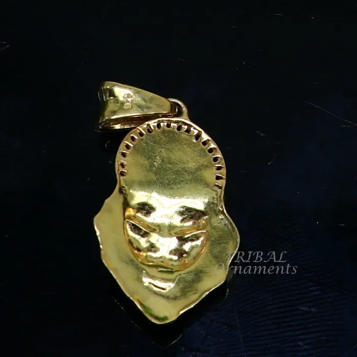 Necklaces TRIBAL ORNAMENTS GOLD POLISHED 925 STERLING SILVER GOD VISHNU NARSIMHA PENDANT nsp545