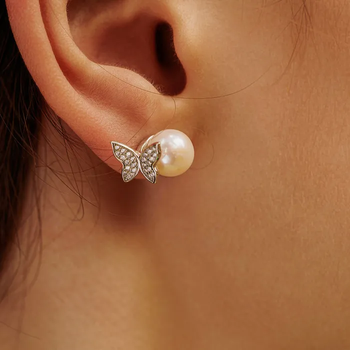 Pearly Lustre Earrings Top Grade Freshwater Pearl Earrings WE00691 GARDENS