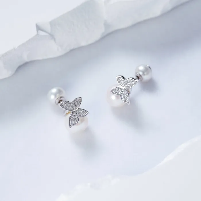 Pearly Lustre Earrings Top Grade Freshwater Pearl Earrings WE00691 GARDENS
