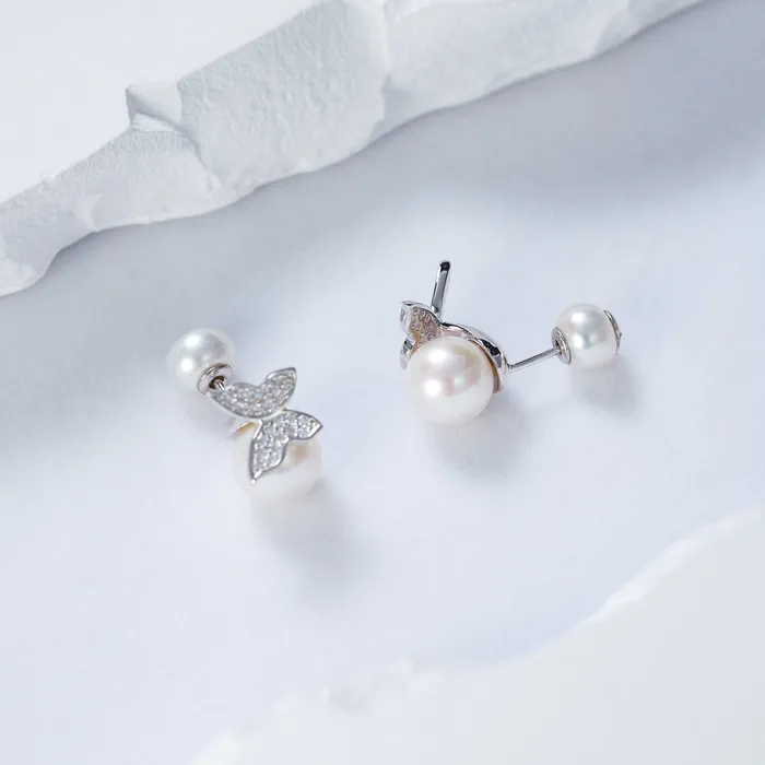 Pearly Lustre Earrings Top Grade Freshwater Pearl Earrings WE00691 GARDENS