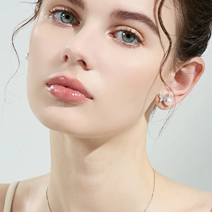Pearly Lustre Earrings Top Grade Freshwater Pearl Earrings WE00691 GARDENS