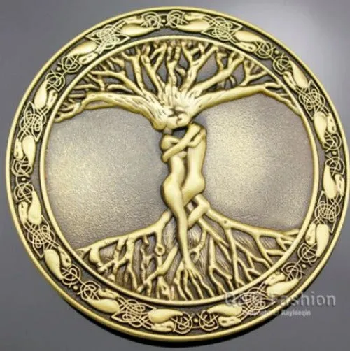 POLLY BU102 Gold Tree of Life Belt Buckle Necklaces