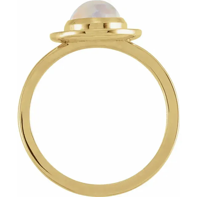 Rings Fire Brilliance Natural Rainbow Moonstone Diamond Halo Ring