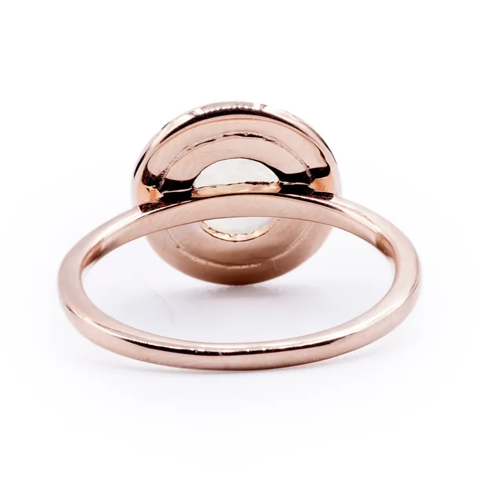 Rings Fire Brilliance Natural Rainbow Moonstone Diamond Halo Ring