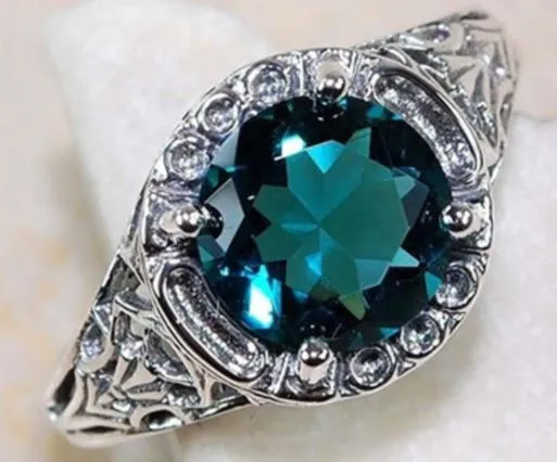 Rings polly R91 Silver Fashion Blue Gemstone Ring