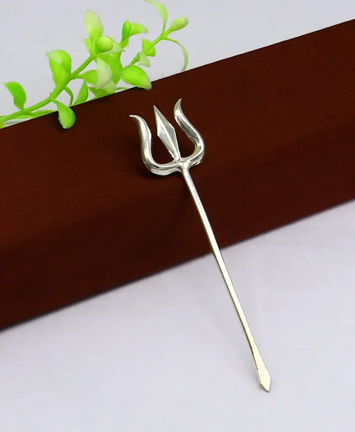 Rings TRIBAL ORNAMENTS Divine Lord shiva Trident Solid sterling silver Trishul puja article utensils goddess trishul trident god accessories from india su343