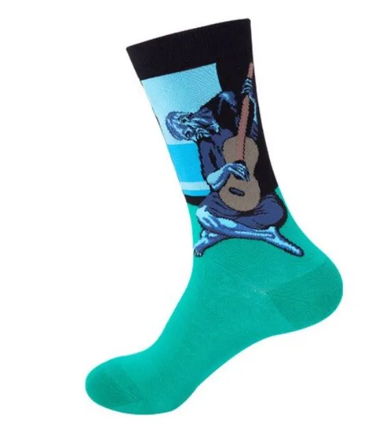 SF1075 Green Famous Art Guitar Socks POLLY Earrings