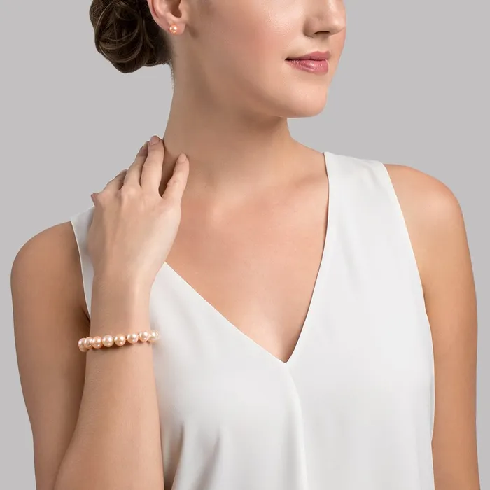 spt Bracelets 95105mm Peach Freshwater Pearl Bracelet AAAA Quality