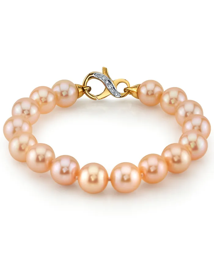 spt Bracelets 95105mm Peach Freshwater Pearl Bracelet AAAA Quality