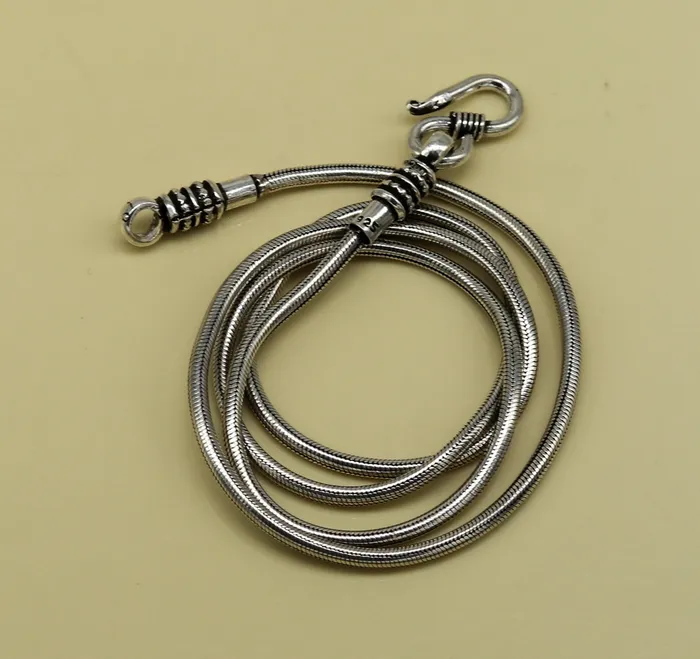 TRIBAL ORNAMENTS 18 to 30 925 sterling silver handmade gorgeous screw chain pendant chain amazing snake chain tribal oxidized customized necklace ch84 Necklaces
