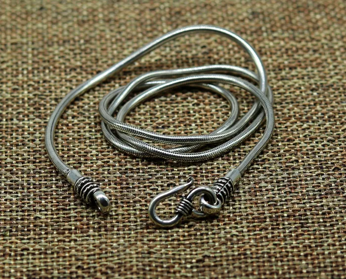 TRIBAL ORNAMENTS 18 to 30 925 sterling silver handmade gorgeous screw chain pendant chain amazing snake chain tribal oxidized customized necklace ch84 Necklaces