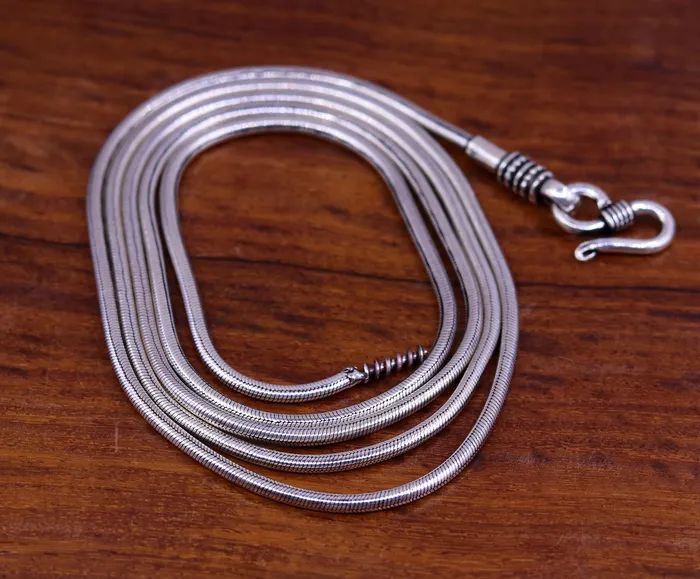 TRIBAL ORNAMENTS 18 to 30 925 sterling silver handmade gorgeous screw chain pendant chain amazing snake chain tribal oxidized customized necklace ch84 Necklaces
