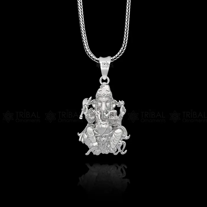 TRIBAL ORNAMENTS 925 sterling silver Lord GANESHA unique design pendant necklace Lord Ganesha unique style handmade pendant for unisex Nsp818 Necklaces TRIBAL ORNAMENTS 925 sterling silver Lord GANESHA unique design pendant necklace Lord Ganesha unique style handmade pendant for unisex Nsp818 Necklaces