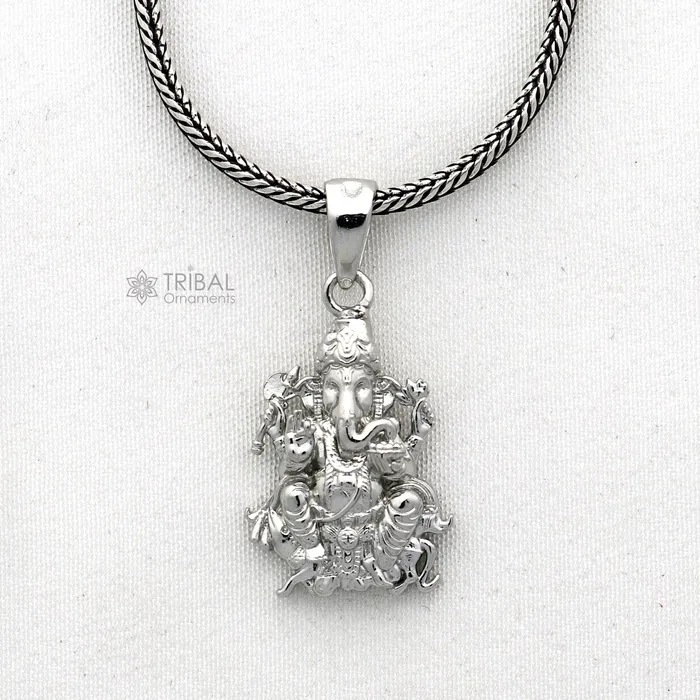 TRIBAL ORNAMENTS 925 sterling silver Lord GANESHA unique design pendant necklace Lord Ganesha unique style handmade pendant for unisex Nsp818 Necklaces TRIBAL ORNAMENTS 925 sterling silver Lord GANESHA unique design pendant necklace Lord Ganesha unique style handmade pendant for unisex Nsp818 Necklaces