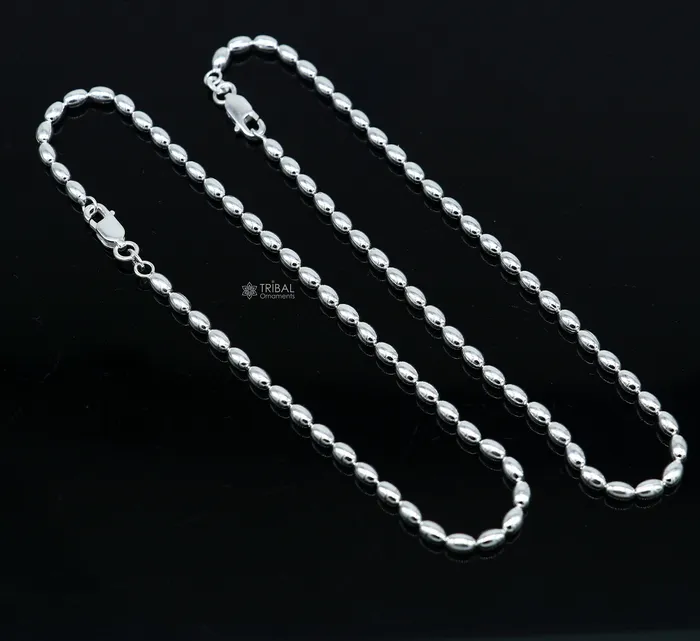 TRIBAL ORNAMENTS Bracelets 3mm 105 925 sterling silver beadedball chain anklet bracelet amazing light weight delicate anklets belly dance silver jewelry ank599