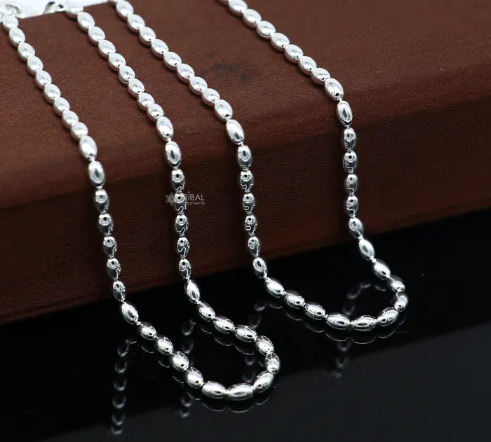 TRIBAL ORNAMENTS Bracelets 3mm 105 925 sterling silver beadedball chain anklet bracelet amazing light weight delicate anklets belly dance silver jewelry ank599