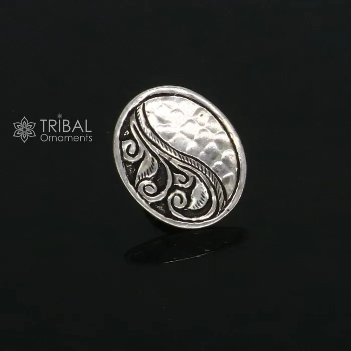 TRIBAL ORNAMENTS Exclusive Indian Classical cultural flower design 925 sterling silver adjustable ring best tribal ethnic jewelry Navratri jewelry sr392 Rings TRIBAL ORNAMENTS Exclusive Indian Classical cultural flower design 925 sterling silver adjustable ring best tribal ethnic jewelry Navratri jewelry sr392 Rings