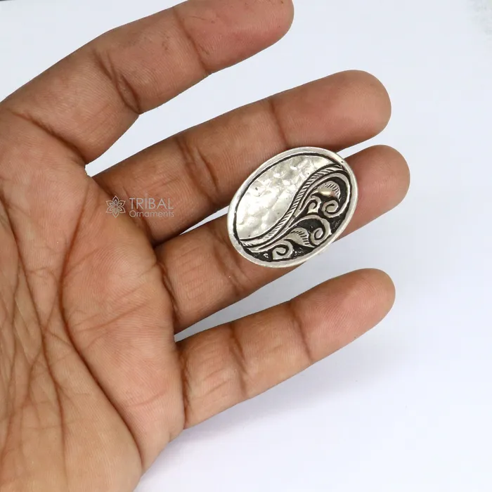 TRIBAL ORNAMENTS Exclusive Indian Classical cultural flower design 925 sterling silver adjustable ring best tribal ethnic jewelry Navratri jewelry sr392 Rings TRIBAL ORNAMENTS Exclusive Indian Classical cultural flower design 925 sterling silver adjustable ring best tribal ethnic jewelry Navratri jewelry sr392 Rings