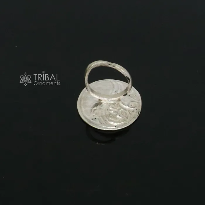 TRIBAL ORNAMENTS Exclusive Indian Classical cultural flower design 925 sterling silver adjustable ring best tribal ethnic jewelry Navratri jewelry sr392 Rings TRIBAL ORNAMENTS Exclusive Indian Classical cultural flower design 925 sterling silver adjustable ring best tribal ethnic jewelry Navratri jewelry sr392 Rings