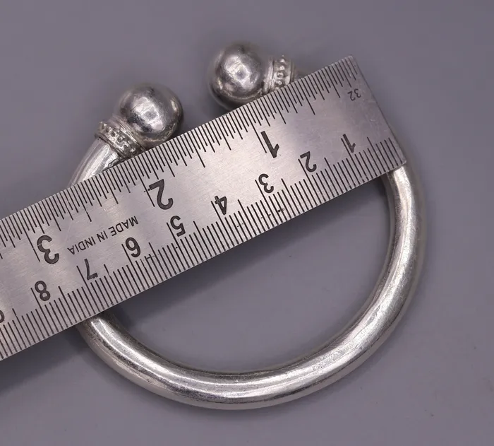 TRIBAL ORNAMENTS Fabulous plain design handmade solid silver open face adjustable bangle bracelet unisex jewelry from india tribal jewelry nsk184 Bracelets