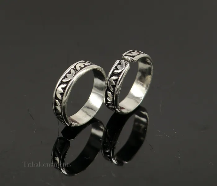 TRIBAL ORNAMENTS Rings 925 sterling silver elegant designer 45mm adjustable toe ring band toe band stylish modern womens brides jewelry from india toer100